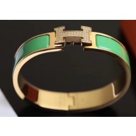 Hermes Crystal Clic H Narrow Bracelet Yellow Gold H08