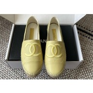 Chanel Lambskin Espadrilles G46313 LIGHT YELLOW 2025