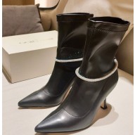 Jimmy Choo Heel 8.5cm Leroy calfskin Ankle Boots Black 1105-2024