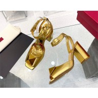 VALENTINO GARAVANI One Stud Ankle Strap Sandal  WITH MATCHING STUD 90mm gold 2023