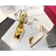 VALENTINO GARAVANI One Stud Ankle Strap Sandal 90mm white 2023