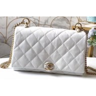 Chanel Pearl Classic Flap Bag White 2019