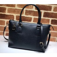 Gucci Interlocking G Charm Leather Tote Bag 449659 Black