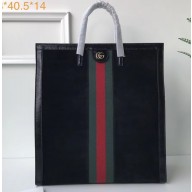Gucci Web Ophidia Medium Tote Bag 524536 Suede Leather Black