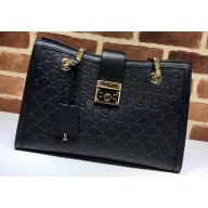 Gucci Padlock Signature Leather Medium Shoulder Bag 479197 Black