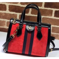 Gucci Web Ophidia Suede Leather Small Tote Bag 547551 Red