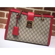 Gucci Padlock GG Canvas Medium Shoulder Bag 479197 Red