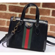 Gucci Web Ophidia Suede Leather Small Tote Bag 547551 Black