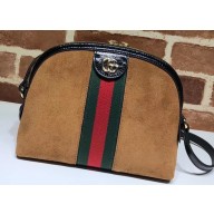 Gucci Web Ophidia Suede Leather Small Shoulder Bag 499621 Brown