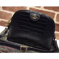 Gucci Ophidia Crocodile Pattern Small Shoulder Bag 499621 Black