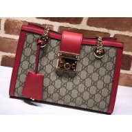 Gucci Padlock GG Canvas Small Shoulder Bag 498156 Red