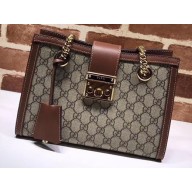 Gucci Padlock GG Canvas Small Shoulder Bag 498156 Brown