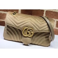 Gucci GG Marmont Small Matelassé Shoulder Bag 443497 Velvet Taupe