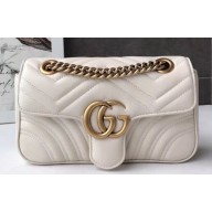 Gucci GG Marmont Mini Matelassé Shoulder Bag 446744 Leather White