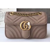 Gucci GG Marmont Mini Matelassé Shoulder Bag 446744 Leather Nude