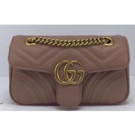 Gucci GG Marmont Mini Matelassé Shoulder Bag 446744 Leather Nude Pink