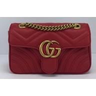 Gucci GG Marmont Mini Matelassé Shoulder Bag 446744 Leather Red