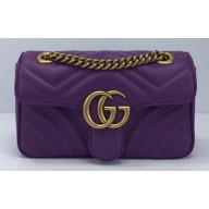 Gucci GG Marmont Mini Matelassé Shoulder Bag 446744 Leather Purple