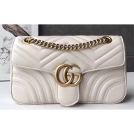 Gucci GG Marmont Small Matelassé Shoulder Bag 443497 Leather White