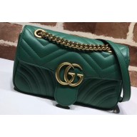 Gucci GG Marmont Mini Matelassé Shoulder Bag 446744 Leather Green