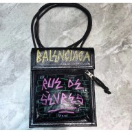Balenciaga Explorer Pouch Strap Small Crossbody Phone Bag Leather Graffiti Black/Multicolor