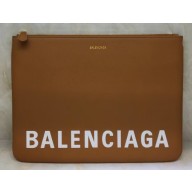 Balenciaga Ville Pouch Clutch Large Bag Brown