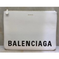 Balenciaga Ville Pouch Clutch Large Bag White