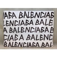 Balenciaga Classic Pouch Clutch Bag All Over Logo White
