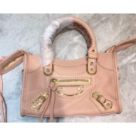 Balenciaga Classic City Nano Bag in Goatskin Nude Pink/Gold