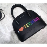 Balenciaga Ville Top Handle XXS Bag I Love Techno Black