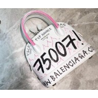 Balenciaga Ville Top Handle XXS Bag Graffiti White/Pink