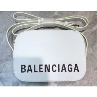 Balenciaga Grained Calfskin Ville Camera XS Bag White