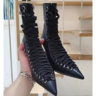 Balenciaga Heel 8.5cm Lace-up Ankle Boots Black 2020