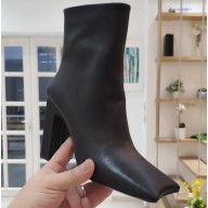 Balenciaga Heel 8.5cm Square Toe Ankle Boots Black 2020