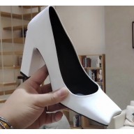 Balenciaga Heel 8.5cm Square Toe Pumps White 2020