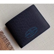 Louis Vuitton Malletier Multiple Wallet Taiga leather Navy Blue M30381