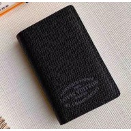 Louis Vuitton Malletier Pocket Organizer Wallet Taiga leather Black M30375