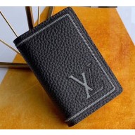 Louis Vuitton Taurillon leather Pocket Organizer Wallet M68209 Black