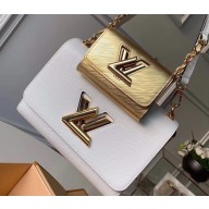 Louis Vuitton Epi Leather Twist MM Bag Set White/Gold