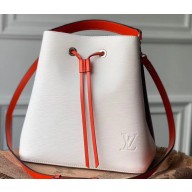 Louis Vuitton Epi Leather NeoNoe MM Bucket Bag M55394 White/Black