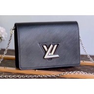 Louis Vuitton Epi leather Twist Belt Wallet on Chain Bag M68560 Black