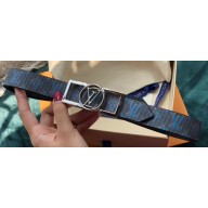 Louis Vuitton Width 3cm Square Circle LV Belt Blue/Silver