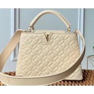 Louis Vuitton Monogram Flower Capucines BB Bag M55361 Vanille Ivory