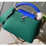 Louis Vuitton Capucines Mini Bag Python Handle and Flap Green/Blue