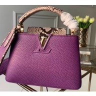 Louis Vuitton Capucines Mini Bag Python Handle and Flap Purple