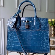 Louis Vuitton City Steamer PM Tote Bag Alligator leather N94476 Ocean Blue