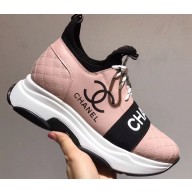 Chanel Quilting Logo Sneakers Pink 2020