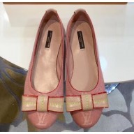 Louis Vuitton Monogram Canvas Bow Ballet Flats Pink