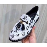 Louis Vuitton Society Loafers Monogram Canvas White