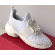 Roger Vivier Viv' Run Sneakers White Strass Buckle 2019